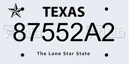 87552A2 Texas License Plate