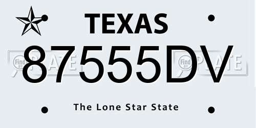 87555DV Texas License Plate