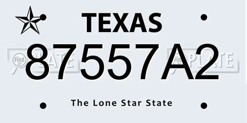 87557A2 Texas License Plate