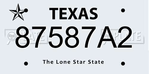 87587A2 Texas License Plate