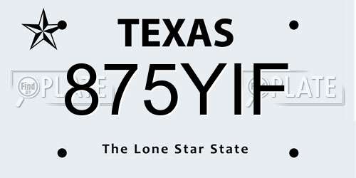 875YIF Texas License Plate