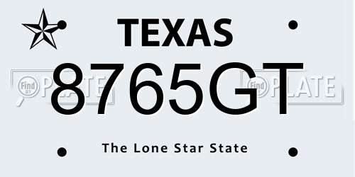 8765GT Texas License Plate