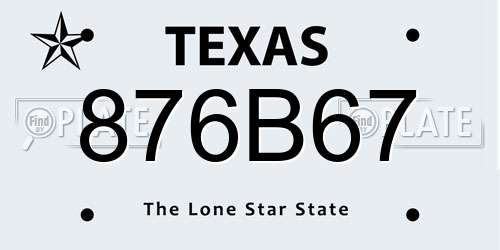 876B67 Texas License Plate