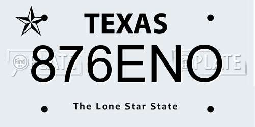 876ENO Texas License Plate