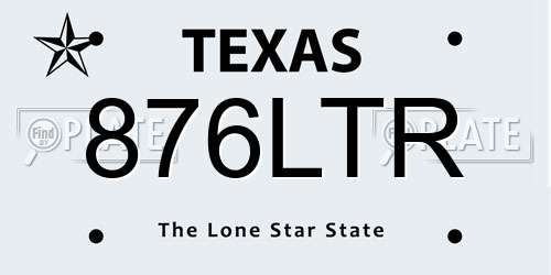 876LTR Texas License Plate