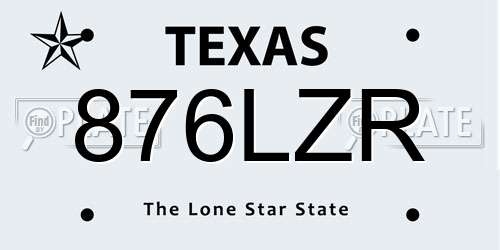 876LZR Texas License Plate