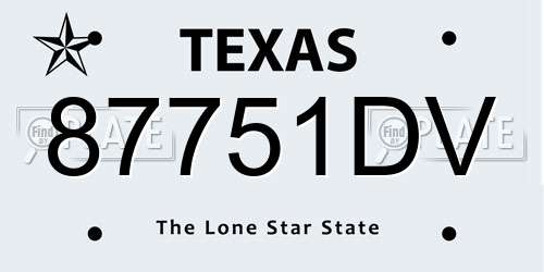 87751DV Texas License Plate