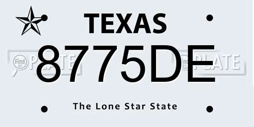 8775DE Texas License Plate