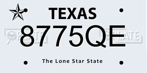8775QE Texas License Plate