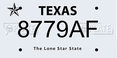 8779AF Texas License Plate