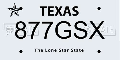 877GSX Texas License Plate