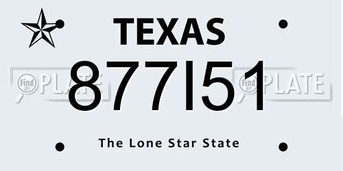877I51 Texas License Plate