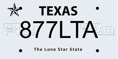 877LTA Texas License Plate