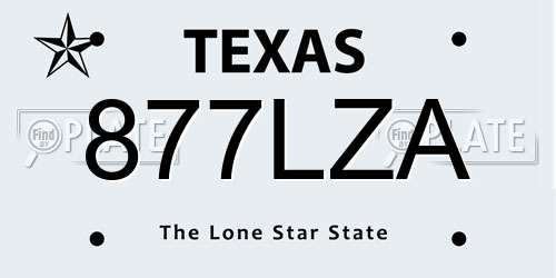 877LZA Texas License Plate