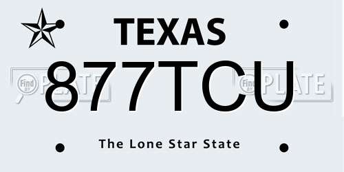 877TCU Texas License Plate