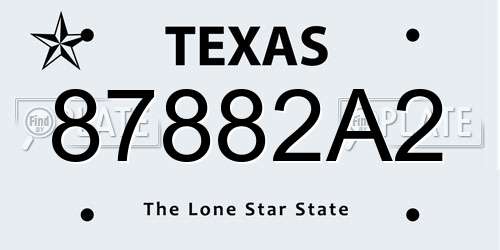 87882A2 Texas License Plate
