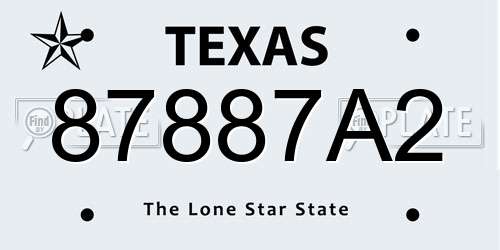 87887A2 Texas License Plate