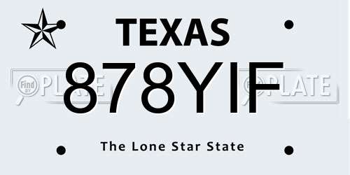 878YIF Texas License Plate