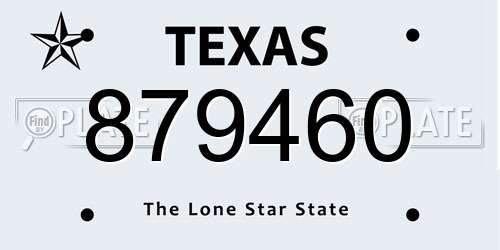 879460 Texas License Plate