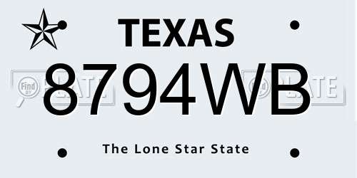 8794WB Texas License Plate