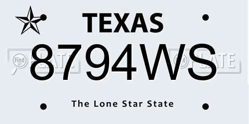 8794WS Texas License Plate