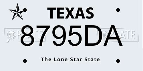 8795DA Texas License Plate