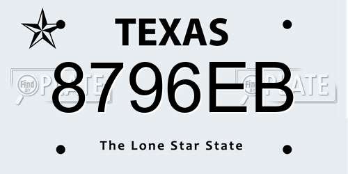 8796EB Texas License Plate