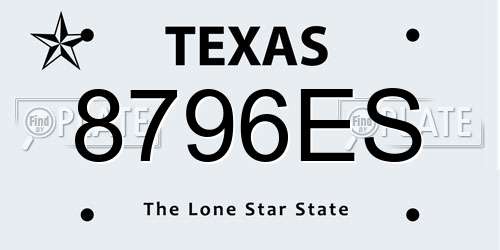 8796ES Texas License Plate