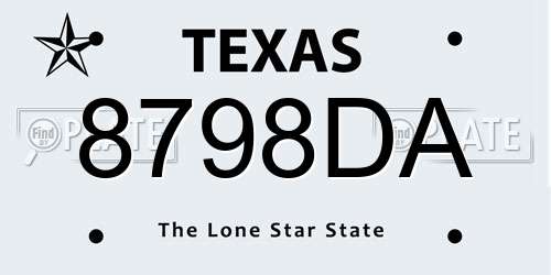 8798DA Texas License Plate