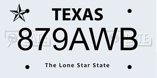 879AWB Texas License Plate