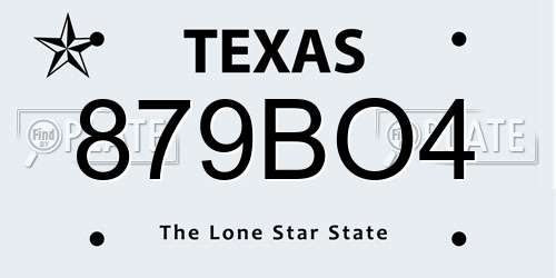 879BO4 Texas License Plate