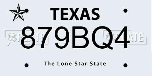 879BQ4 Texas License Plate