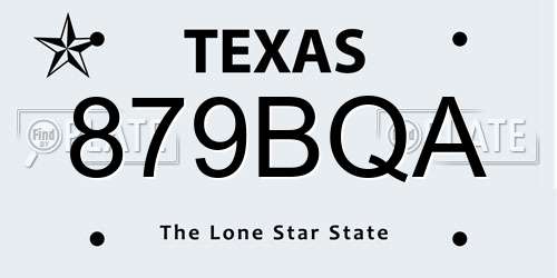 879BQA Texas License Plate