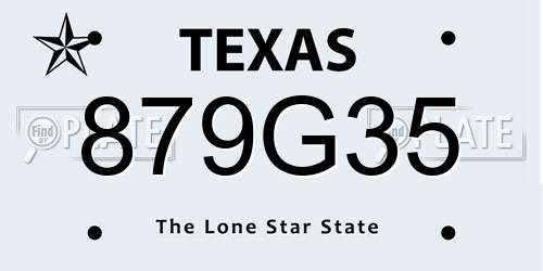 879G35 Texas License Plate