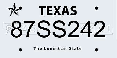 87SS242 Texas License Plate