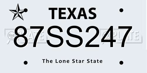 87SS247 Texas License Plate