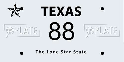 88 Texas License Plate
