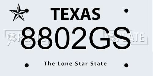 8802GS Texas License Plate