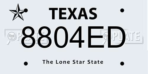 8804ED Texas License Plate