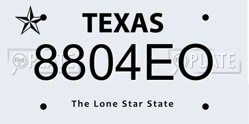 8804EO Texas License Plate