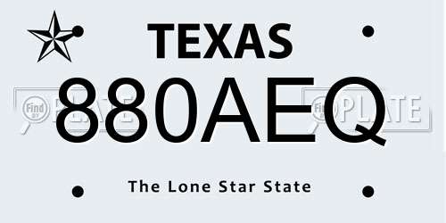 880AEQ Texas License Plate