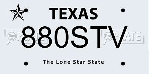 880STV Texas License Plate