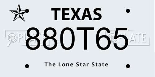 880T65 Texas License Plate