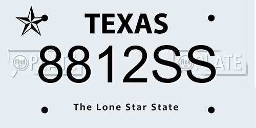 8812SS Texas License Plate