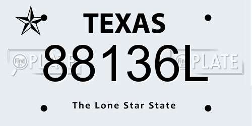 88136L Texas License Plate