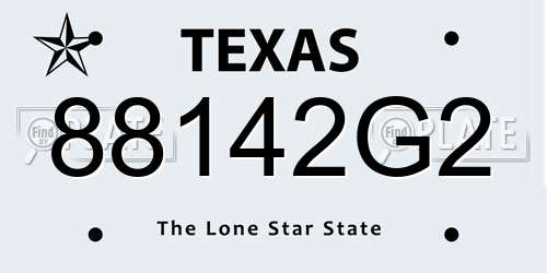 88142G2 Texas License Plate