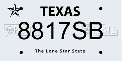 8817SB Texas License Plate