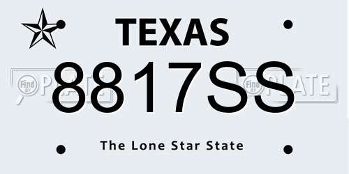 8817SS Texas License Plate