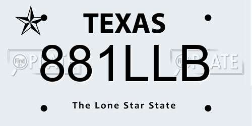 881LLB Texas License Plate