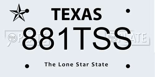 881TSS Texas License Plate